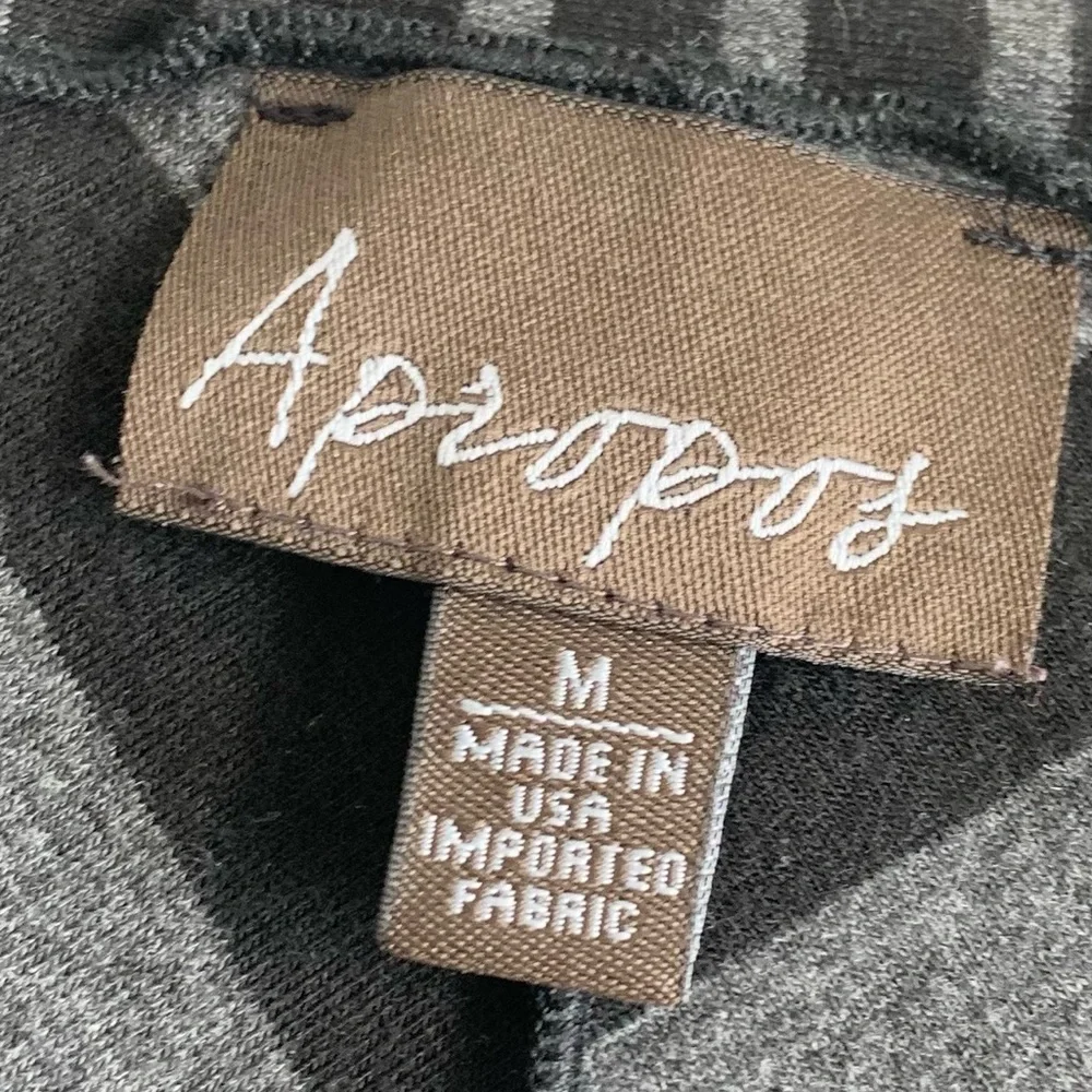 Apropos knit vest, black, gray geometrical jersey print adds warmth and layers M